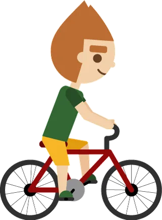 卡通自行车骑车png免扣素材