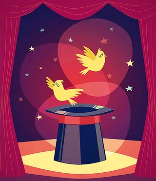 魔术帽与小鸟