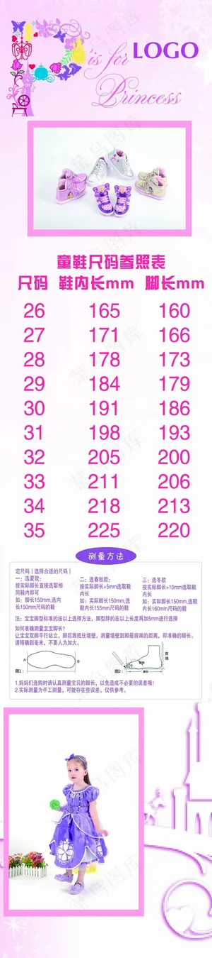 童鞋尺码参考表