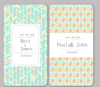 2款创意婚礼邀请卡设计矢量素材