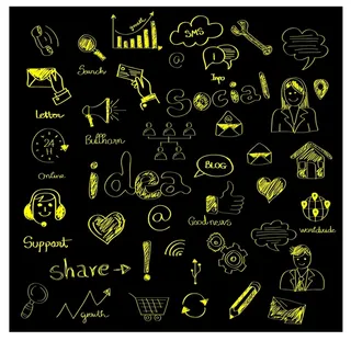 手绘社交媒体数据图标
