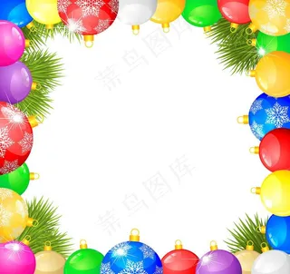 彩色圣诞球图片