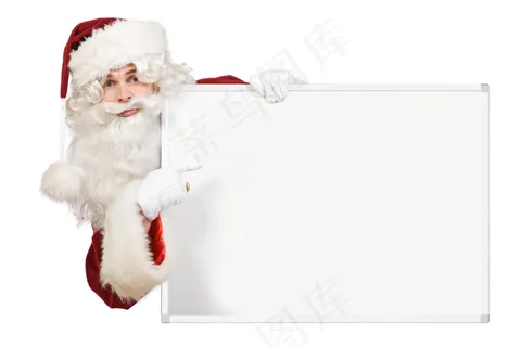 空白广告牌圣诞老人图片