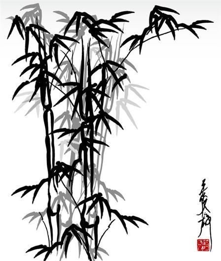 水墨竹子矢量素材
