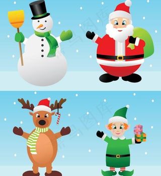 卡通圣诞节人物EPS矢量素材