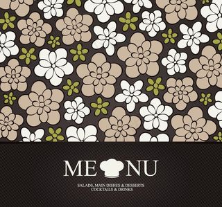 欧式花纹花朵 欧式菜单封面设计图片