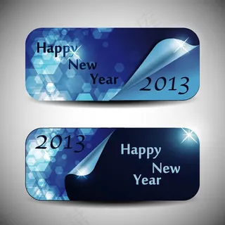 梦幻蓝色2013新年横幅矢量素材