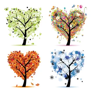 四季树画像设计 心形树设计
