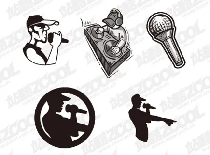 嘻哈音乐，DJ矢量素材