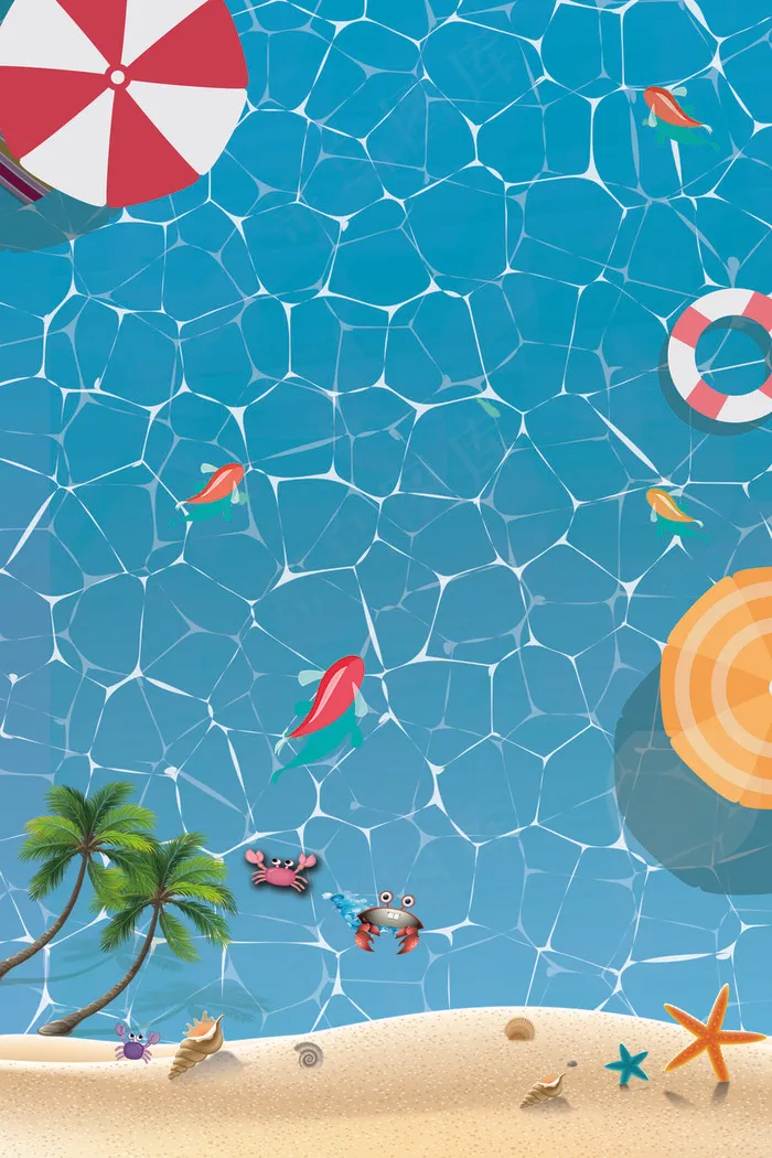 创意夏日游泳水上乐园宣传海报背景