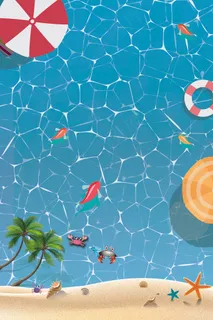 创意夏日游泳水上乐园宣传海报背景 创意夏日游泳水上乐园宣传海报背景