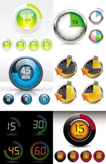 钟表与仪表——矢量素材
