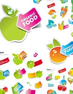 水果和蔬菜矢量可爱贴纸