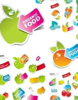 水果和蔬菜矢量可爱贴纸