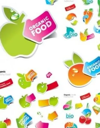 水果和蔬菜矢量可爱贴纸