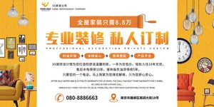 专业装修私人定制装修定制服务展板