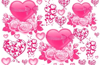 心型花纹深粉红色图片