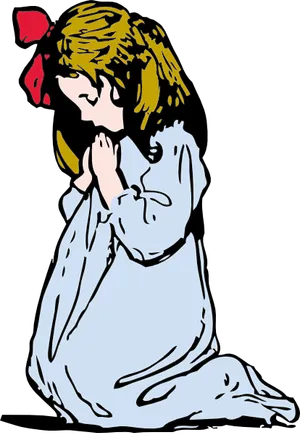 少女的祈祷剪贴画