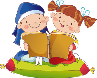 可爱卡通读书学习儿童教育PNG背景...