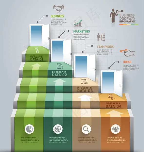 商务台阶ai矢量模版下载