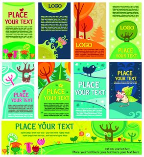 抽象卡通图案banner矢量素材