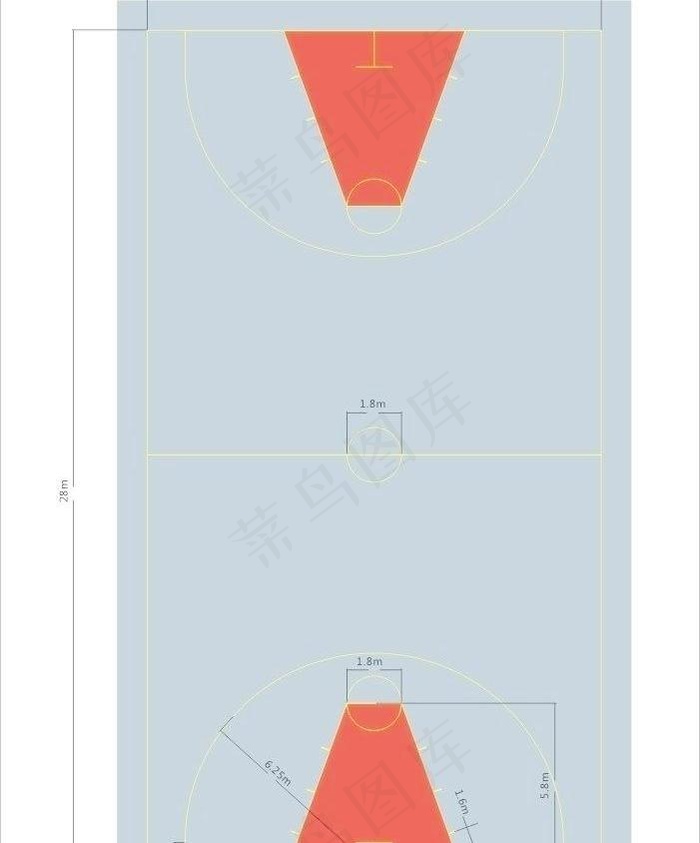 篮球场平面图图片