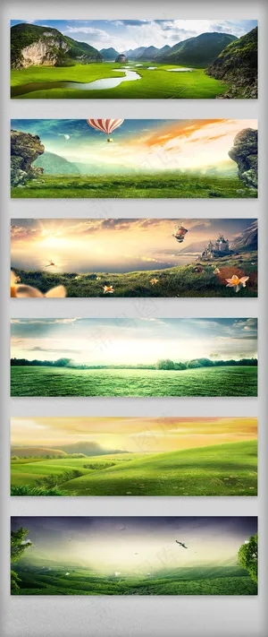 淘宝全屏夏天清新风景海报背景免费图...