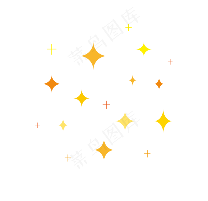 四边形多彩星星元素,免抠元素