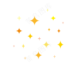 四边形多彩星星元素,免抠元素