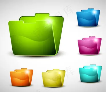 矢量高光梦幻文件夹水晶设计
