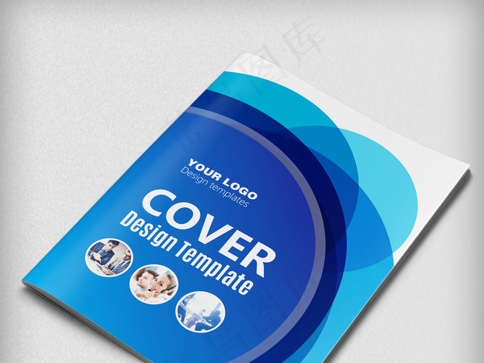 蓝色大气通用企业宣传画册封面设计模...