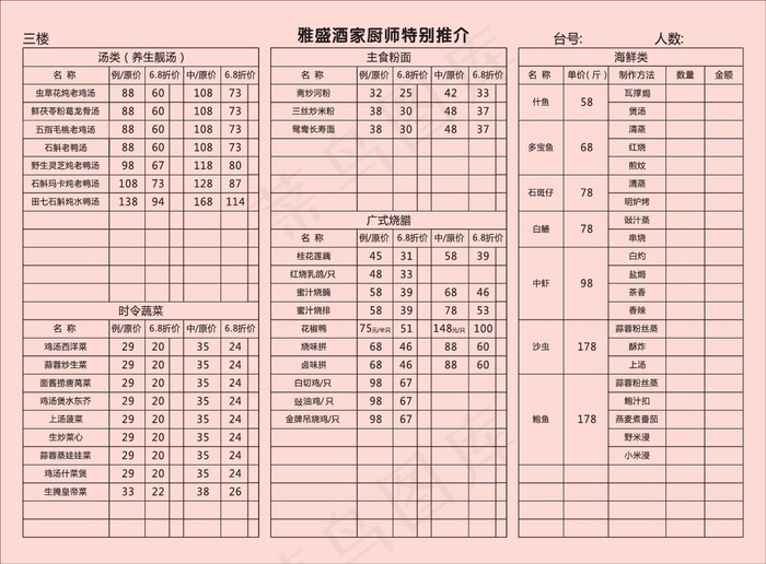 广式酒家点菜单设计_CDR素材下载-点菜单(297X210)cdr矢量模版下载