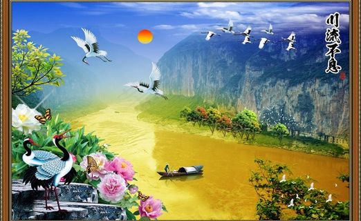 长江水川流不息图片