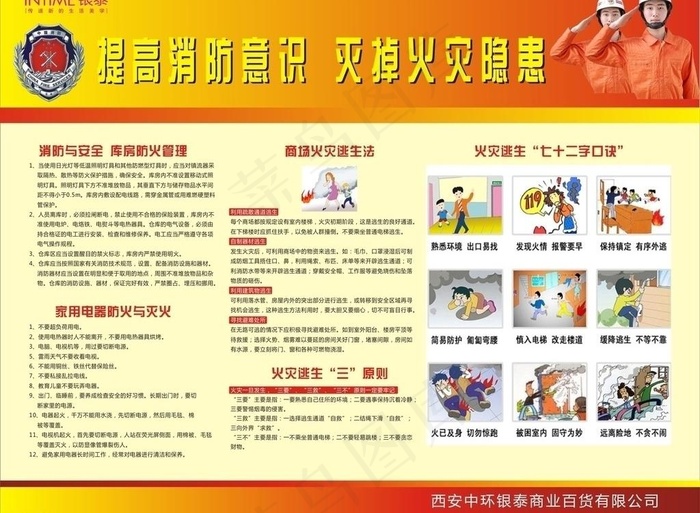 商场消防知识宣传创意设计图片cdr矢量模版下载