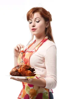 厨师装扮的大人小孩烹饪美食健康家庭情侣亲子素材