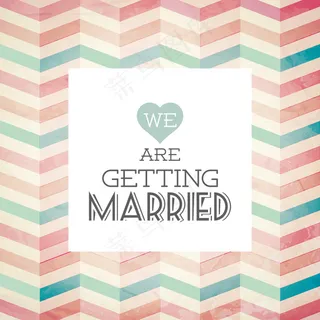 条纹婚礼邀请卡