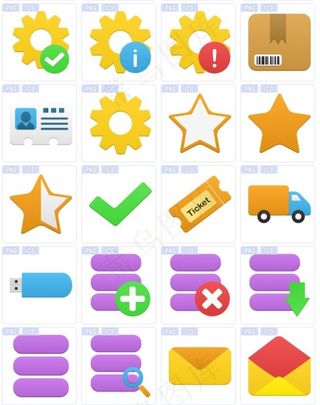 卡通风格电脑图标下载