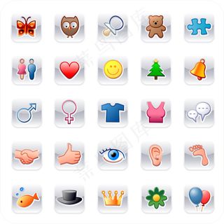 可爱web2.0图案矢量图标素材