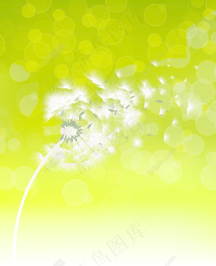 蒲公英矢量春天背景