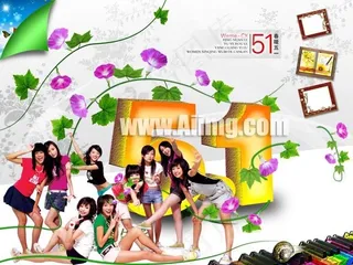 潮流达人时尚美少女五一节PSD模板