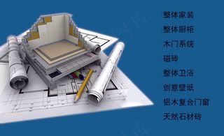 最新装饰装潢公司名片宣传PSD模板...
