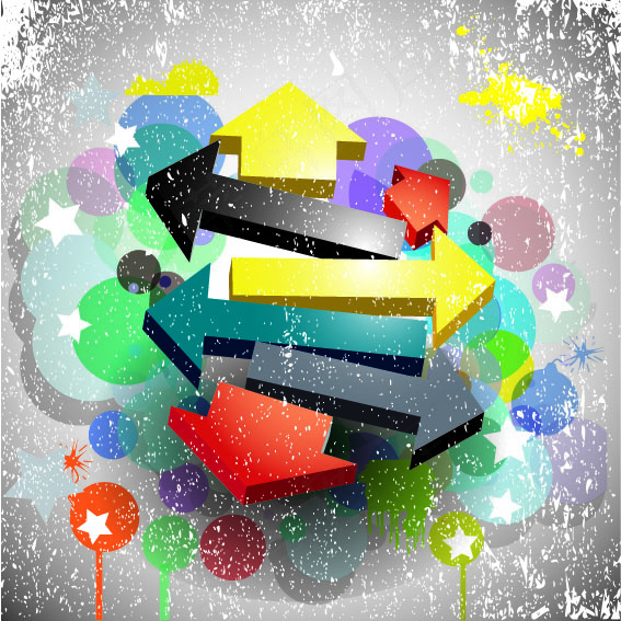 立体图形斑驳背景矢量素材