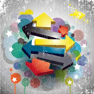 立体图形斑驳背景矢量素材