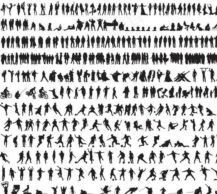 运动人物剪影图片