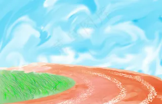 蓝天 跑道 操场