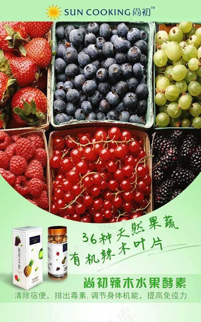 尚初辣木水果酵素psd模版下载