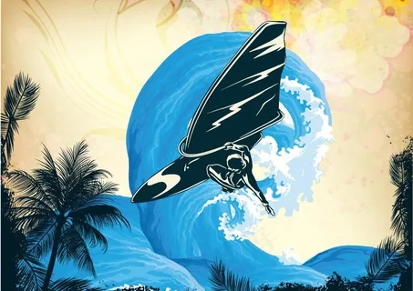 动感线条海洋海浪 冲浪图片