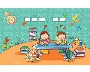 孩子们在教室里学习，免费的矢量eps,ai矢量模版下载