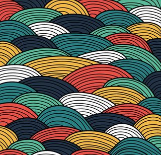 彩色涂鸦波浪背景矢量素材