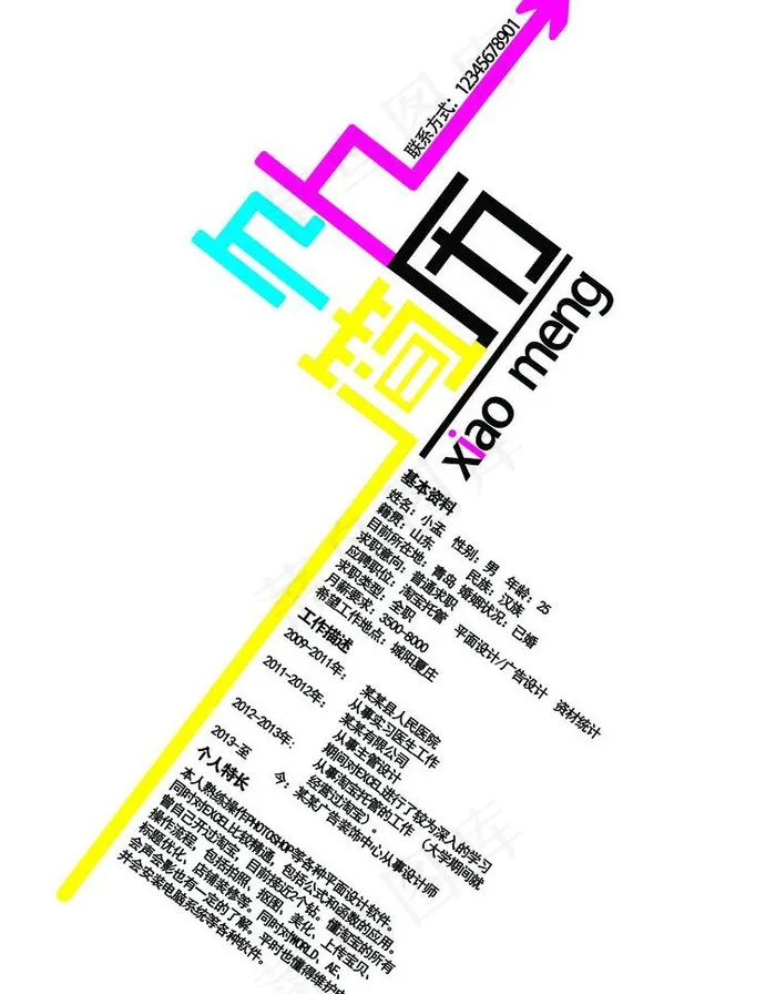 个人简历图片psd模版下载